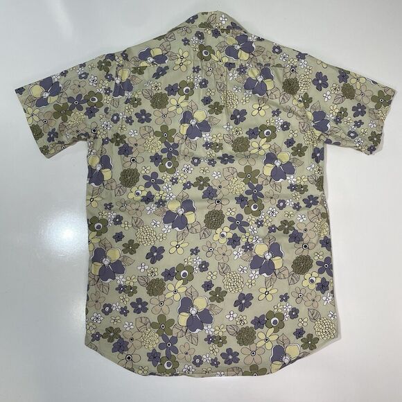 LORENZINI Men's Modern Fit Shirt S Button Down Abstract Floral Merate Italy - Picture 7 of 7